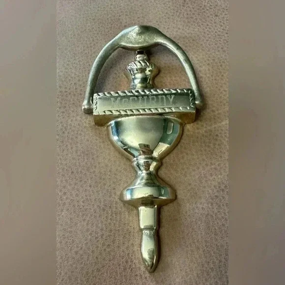 Vintage Solid Brass Door Knocker With McCurdy Name Engraved - Picture 5 of 8